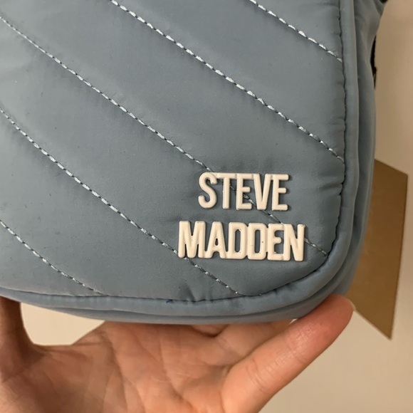 Steve Madden Pastel Blue Quilted Nylon Crossbody Bag - Picture 10 of 17